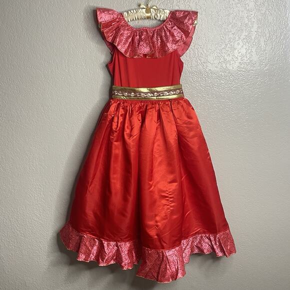 Disney Store Princess Elena of Avalor Costume Gown Girls 9-10 Belted Formal - Picture 3 of 8